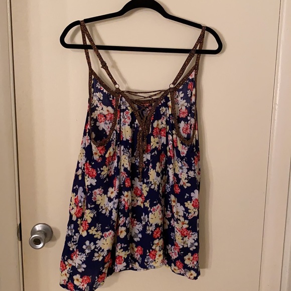Torrid Floral Print Cami Top - Blue and Red - Picture 3 of 3